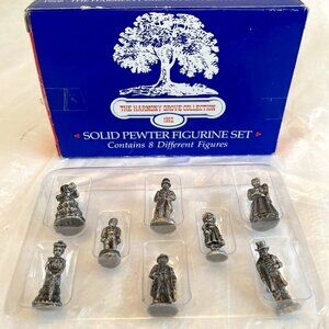 Harmony Grove Collection Solid Pewter‎ 8 Victorian Figurines Peebles Christmas